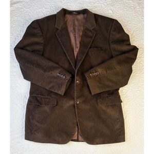 Jos A Bank Mens Brown Corduroy Sport Coat Blazer Jacket 70 Wool 30 Silk 43Long